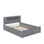 Grand lit plateforme en bois avec rangement à DEL, 2 tiroirs et 1 lit gigogne simple-114344355