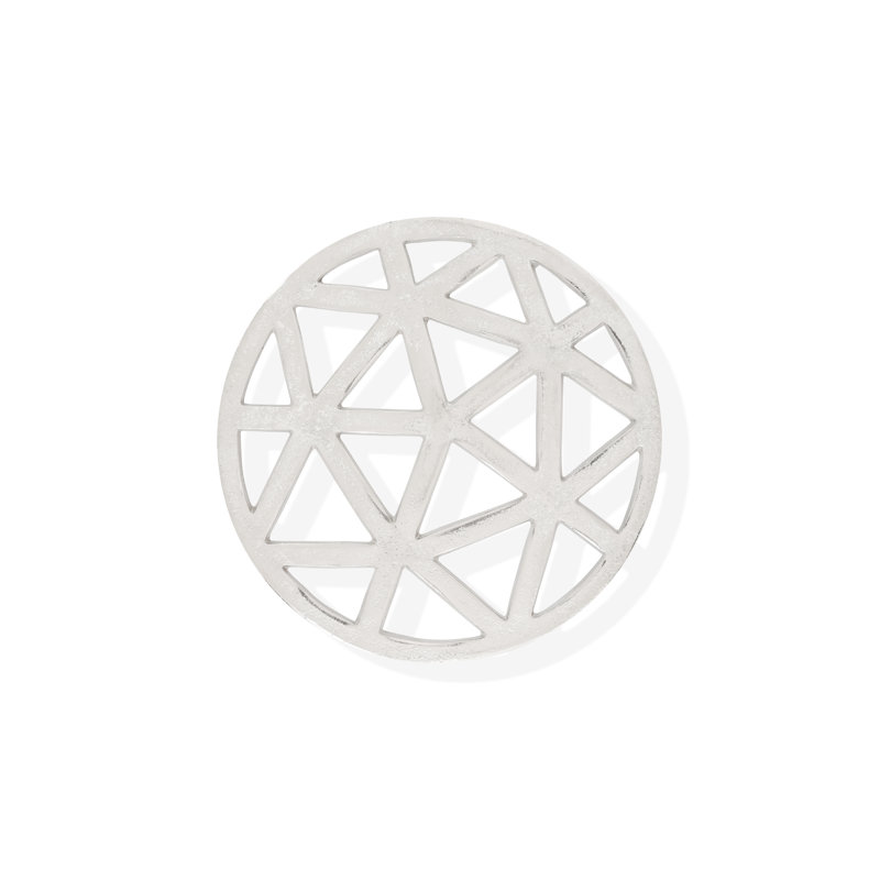 Dessous-de-plat moderne en aluminium fabriqué à la main - 8 po, Silver