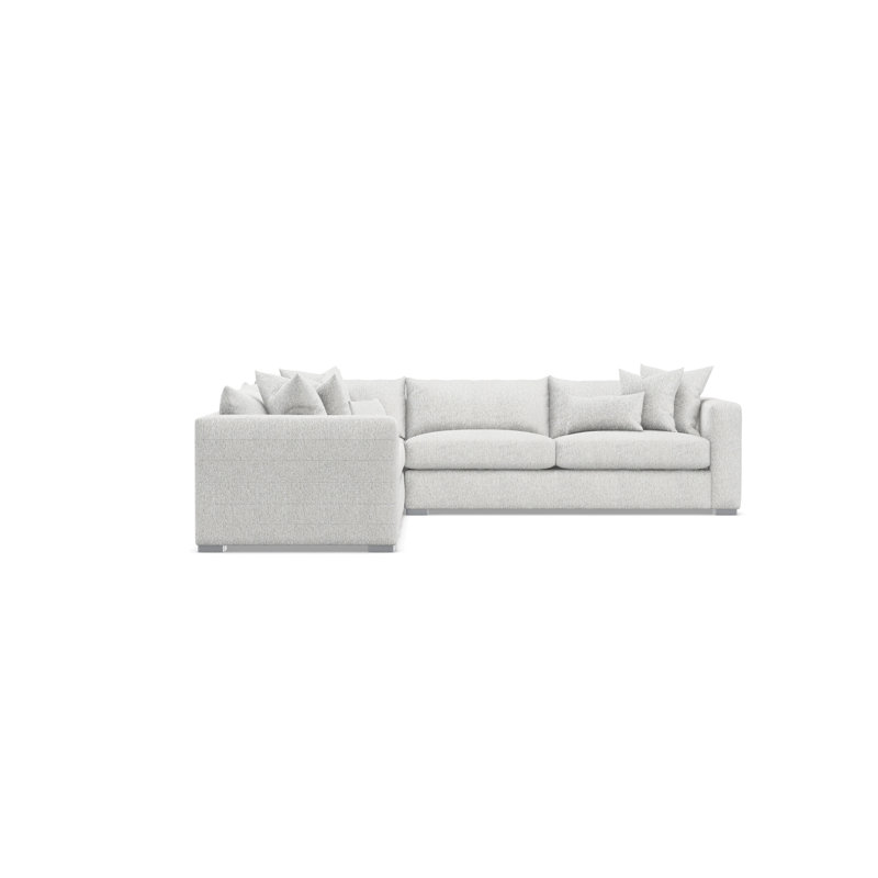 Sectional, Cream Polyester, 32.5" H x 120.5" W x 120.5" D