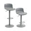 Ensemble de 2 tabourets de bar - tabourets de bar modernes en cuir de polyuréthane à hauteur de comptoir avec dossier, îlots de cuisine pivotants à hauteur réglable, sans accoudoirs, grande base-1038604635