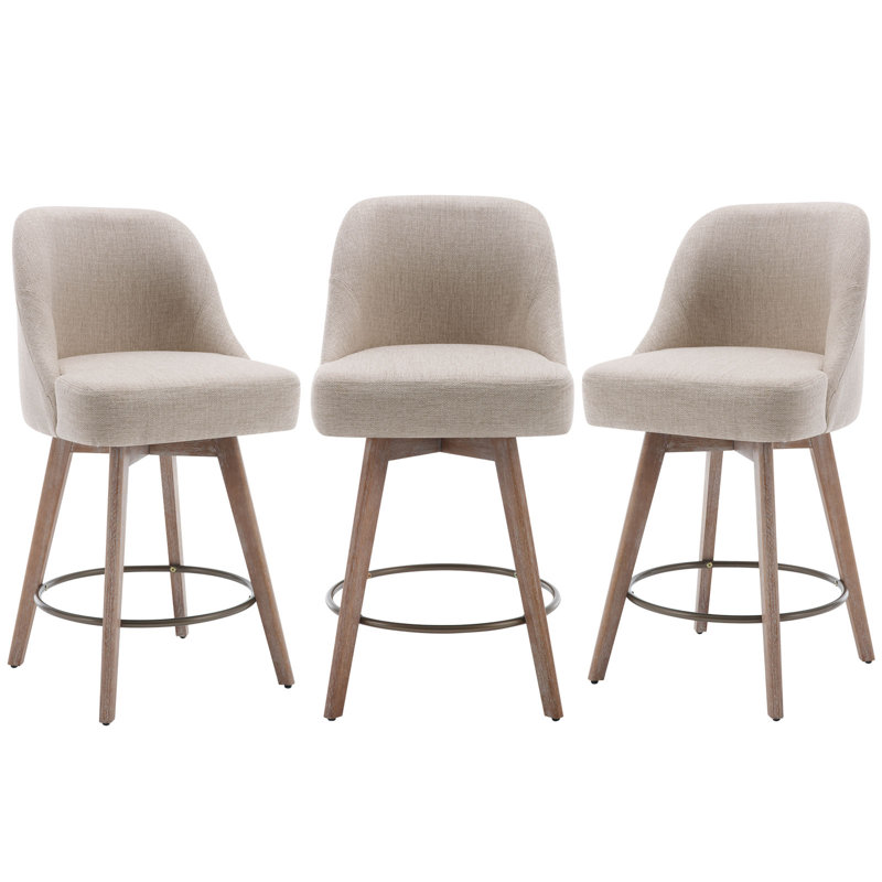 Tabouret de comptoir pivotant 26 po Makylia, Beige
