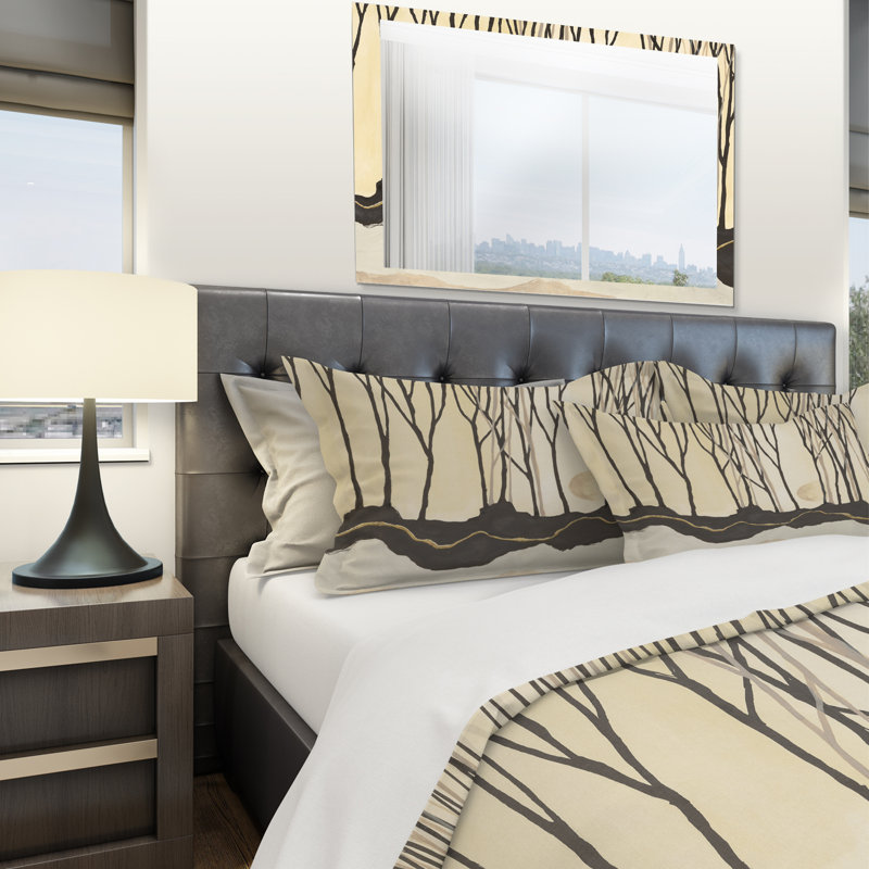 Geometric Forest - Farmhouse Duvet Cover Set - Microfiber Polyester, Full/Queen Duvet Cover + 2 Shams