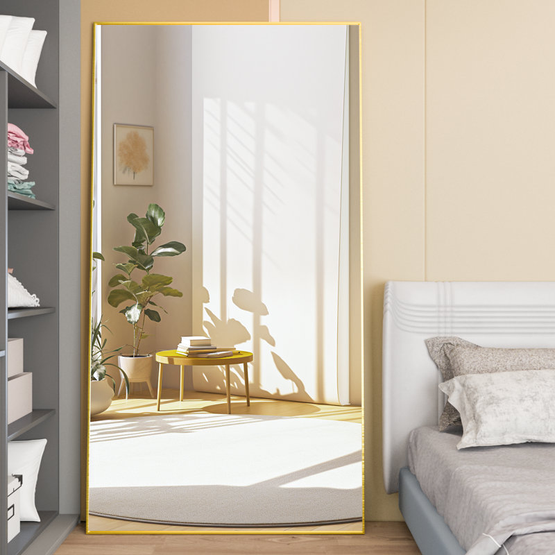 Aluminium Rectangle Mirror, Gold, 193cm H x 86cm W