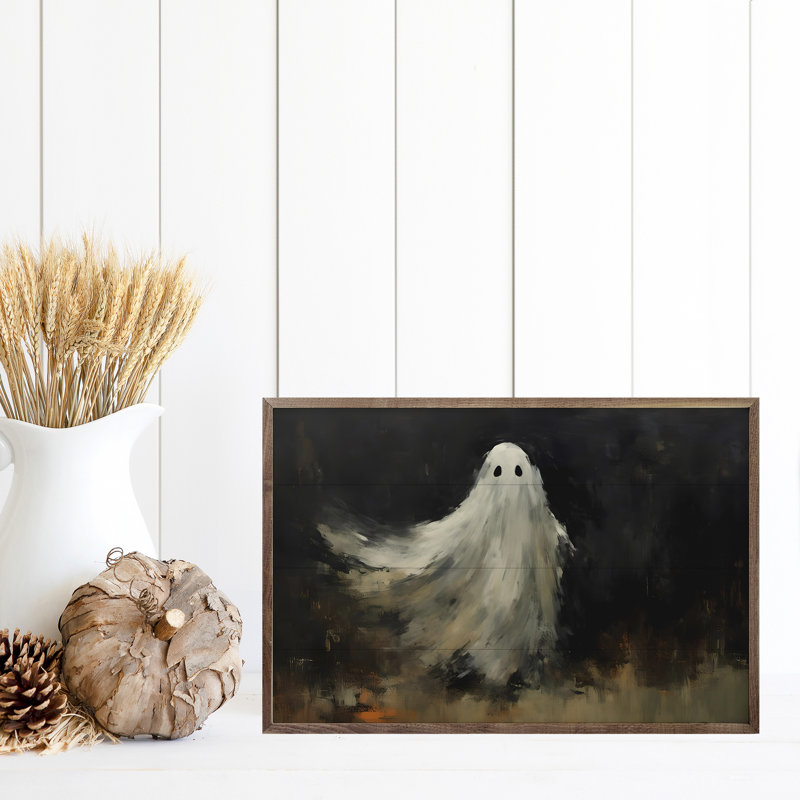 "Portrait de fantôme" sur bois, H 5 po x l 8 po
