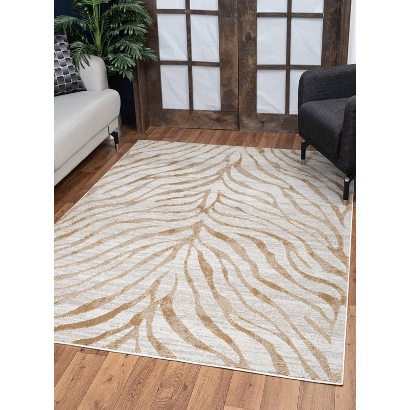 Elegance Gold  Area Rug, Rectangle 2' x 3'