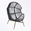 Fauteuil ovale en osier avec coussin