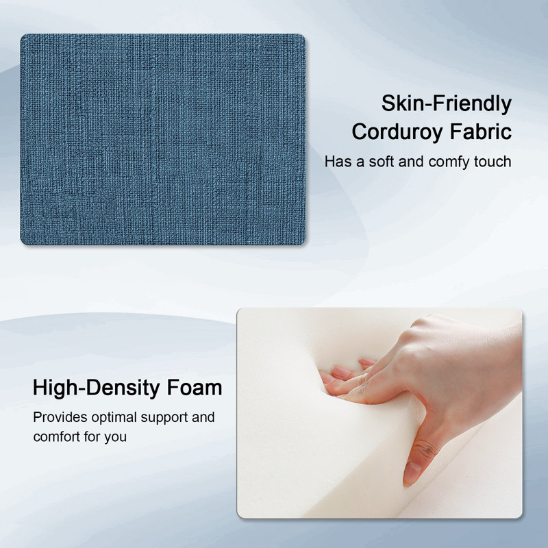 18.5" Wide Rectangle Storage Ottoman Stool, Entryway Ottoman Chairs,Footstools, Blue