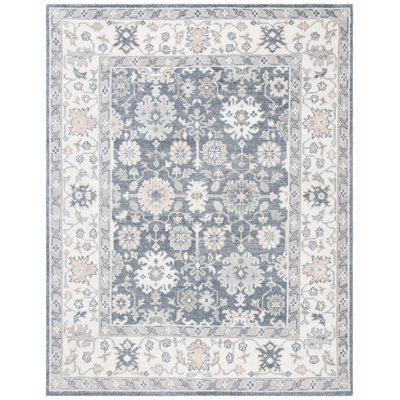 Yanis Hand-Knotted Charcoal/Ivory Area Rug