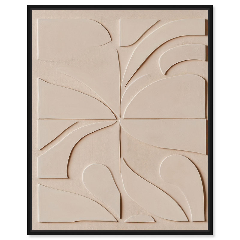 «Geometric Glyphs II», impression sur toile, art minimaliste bohème par Art Remedy, Structure noire, H 21 po x l 17 po