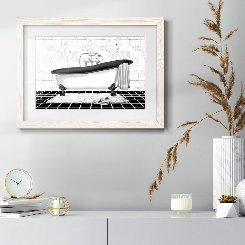 «Modern Bath II», reproduction encadrée rustique avec panneau mat, Blanc