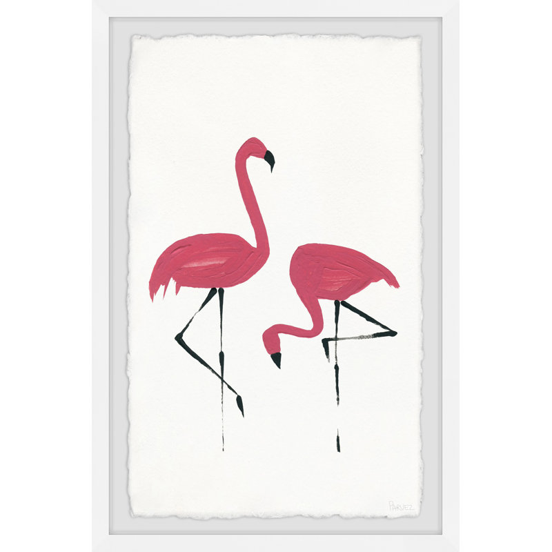 Flamingo Stand by Parvez Taj - Single Picture Frame Painting, 30 cm H x 20 cm W