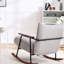 Chaise berçante grise pour salon avec structure en métal robuste et structure stable-2040944150