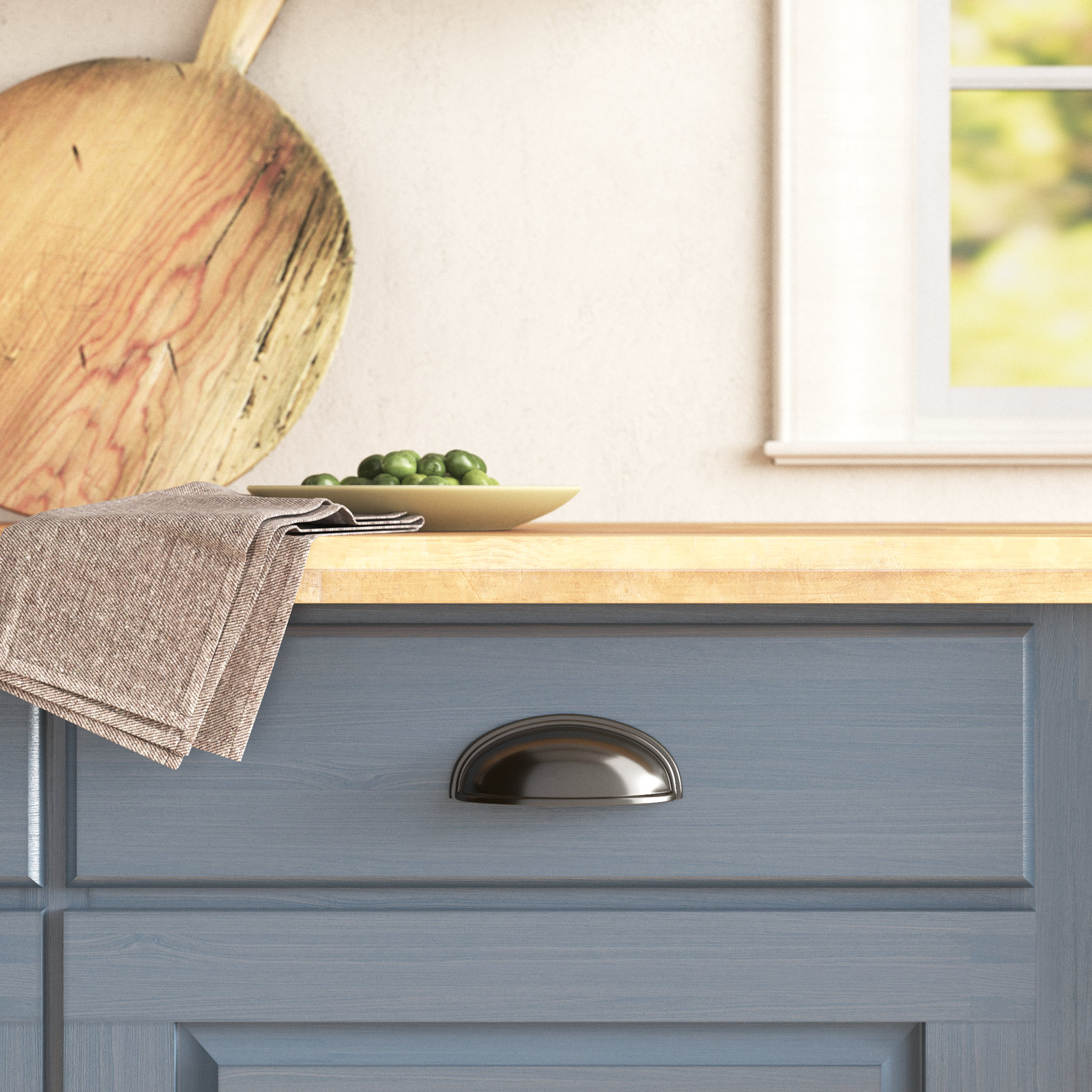Ashby 4" Cup Bin Cabinet Pull, Gunmetal
