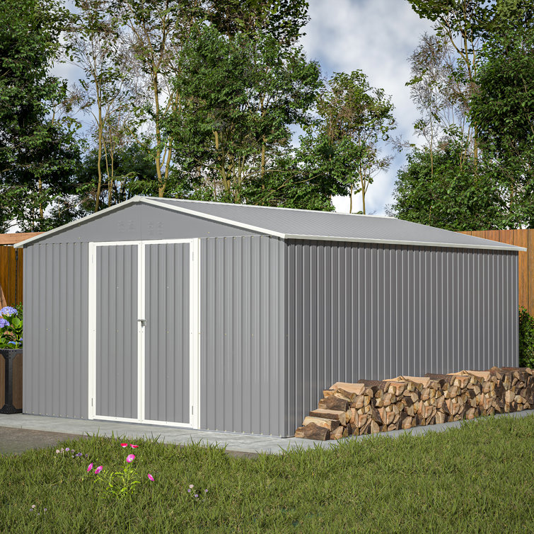 11 Ft. W x 13 Ft. D Extra Large Metal Storage Shed Garage Shed (incomplete)