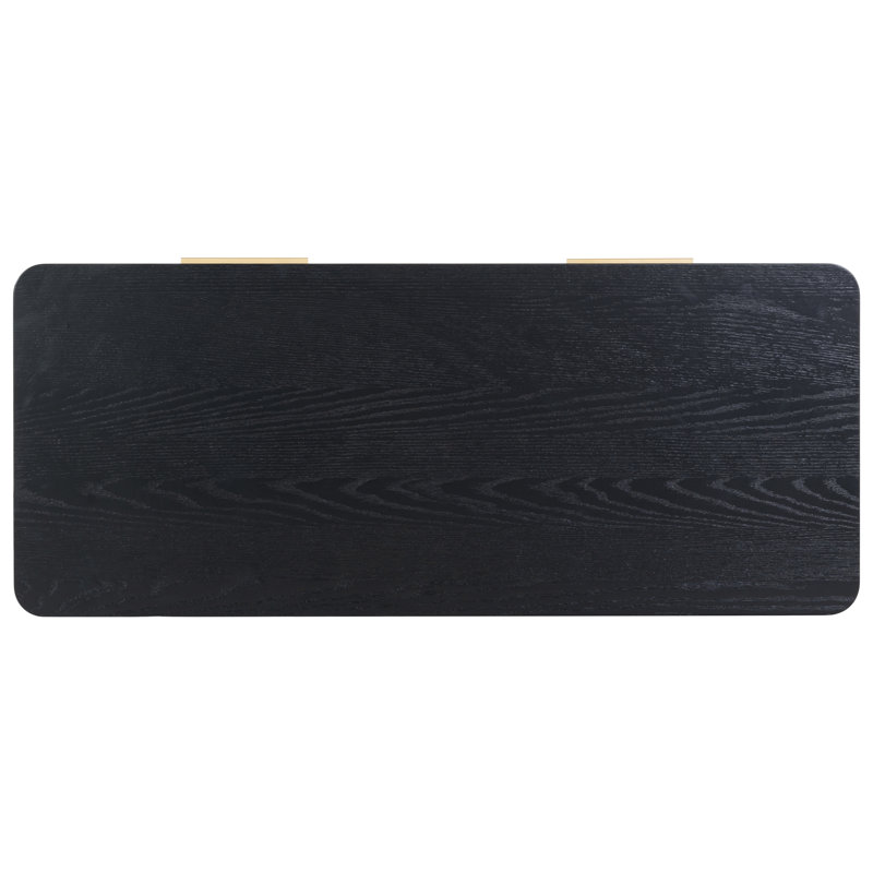 Gabrietta Solid + Manufactured Wood Writing Desk, Black
