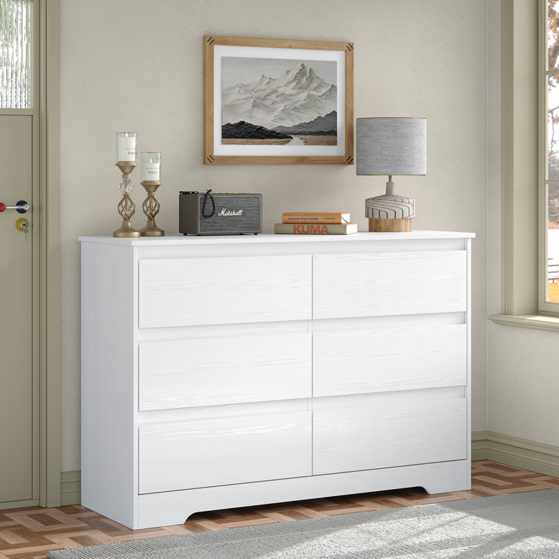 Teasley 6 Drawer Dresser,Modern Bedroom Dresser,Wood Dresser For Living Room,Bedroom,32.1'' H X 47.3'' W X 15.4'' D