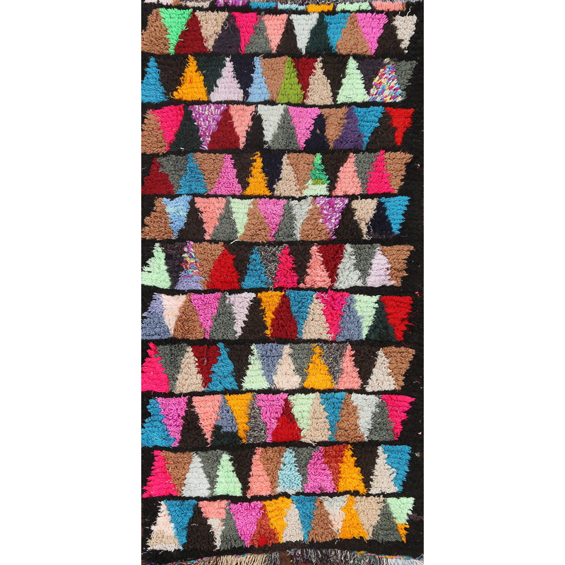Tapis tribal marocain oriental noué à la main 3 x 6