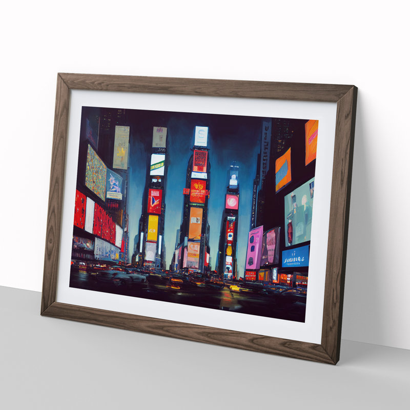 XH1022-6206X Modern Times Square Art Vol.5 - Single Picture Frame Print, 46cm H x 64cm W x 2cm D, Walnut