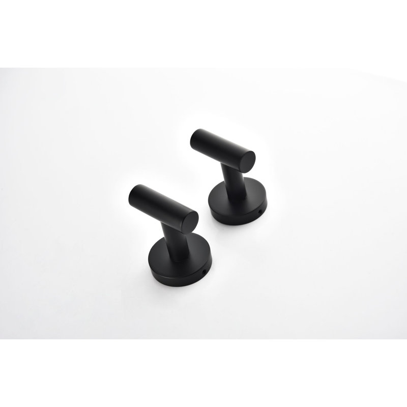 2 Pieces Towel Hook Stainless Steel Matte Black Wall Mounted Rustproof Scratch Resistant