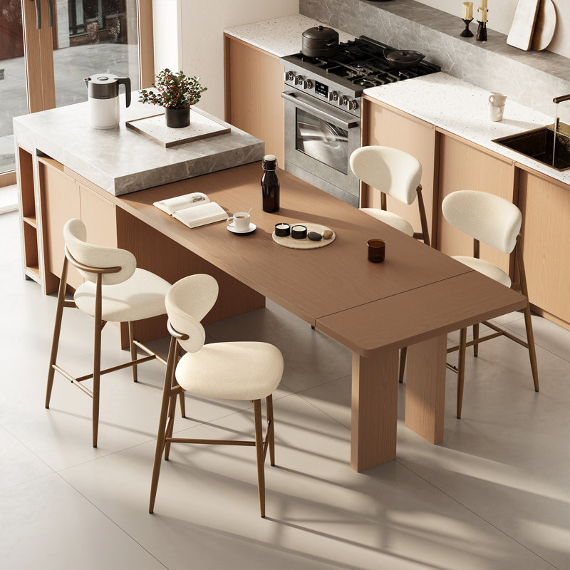Tabouret de comptoir rembourré Westhampton, Beige, 4