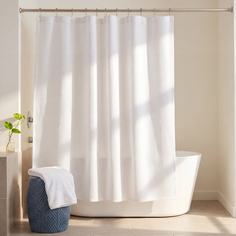 Waffle Shower Curtain, Alpine White