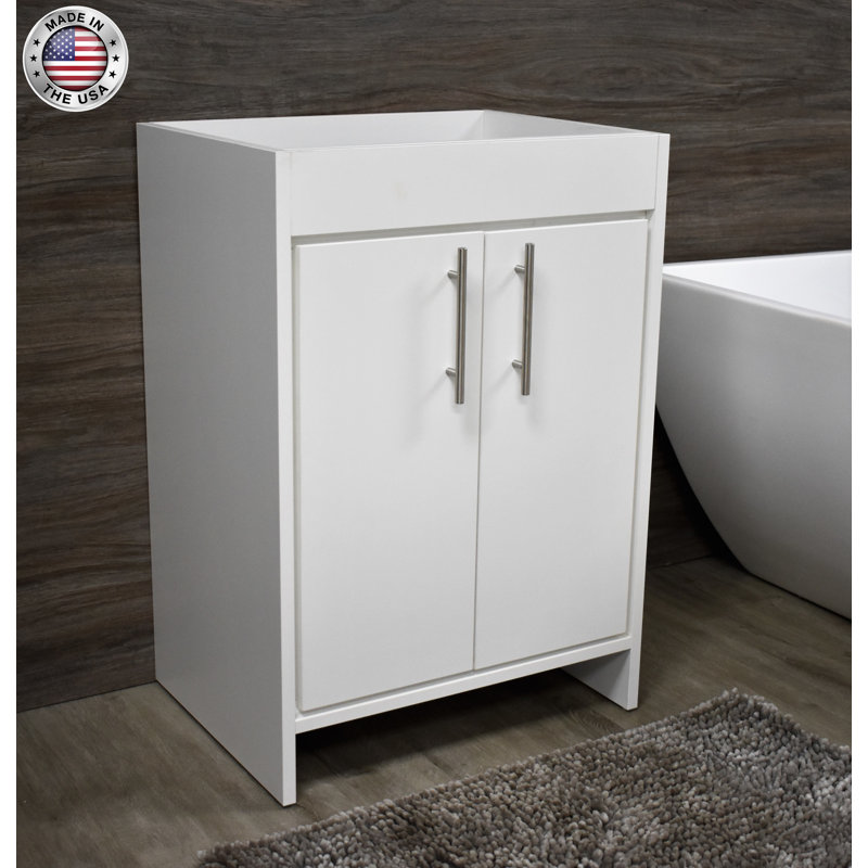 Base de meuble-lavabo simple 24 po Amrooti seulement, Blanc