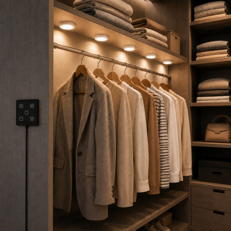 Paquet de 6 mini-rondelles enfichables 3000K à 6000K avec gradateur câblé 12V 2W / pièce pour l'éclairage sous l'armoire