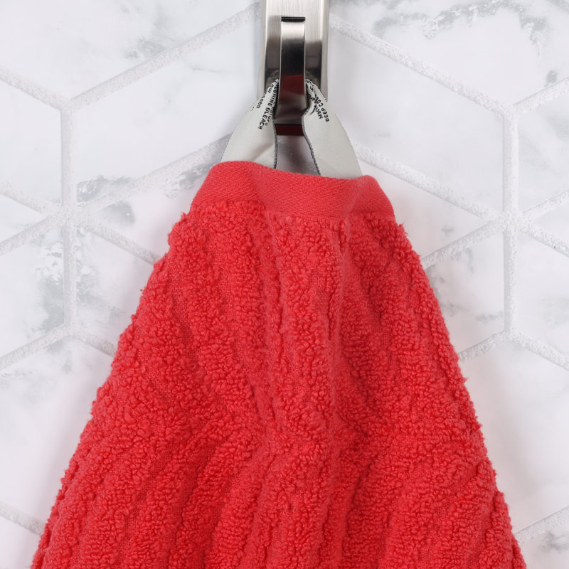Ensemble de serviettes de bain en coton jacquard Flaxberry, Rouge