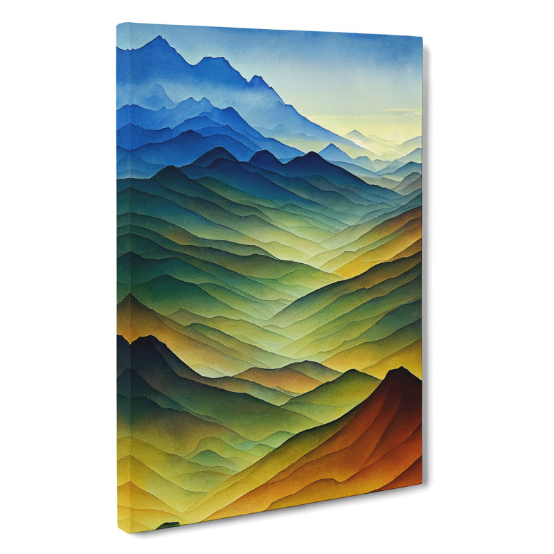 Mountain Landscape Painting No.2 - Wrapped Canvas, 50cm H x 35cm W x 3cm D