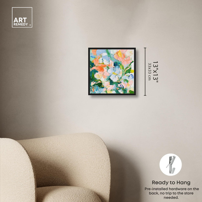 Art Remedy, art tropical brillant sur toile, H 13 po x l 13 po, Cadre flottant noir