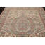 Tapis unique ivoire / vert / brun en laine noué à la main de conception unique 8 pi x 9 pi 11 po