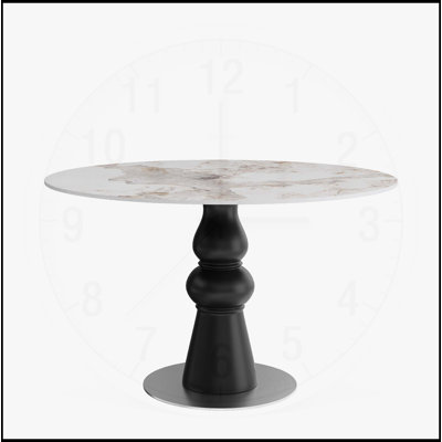 Table de salle à manger ronde moderne de 43 pouces - élégante, compacte et durable pour les petites cuisines et les familles