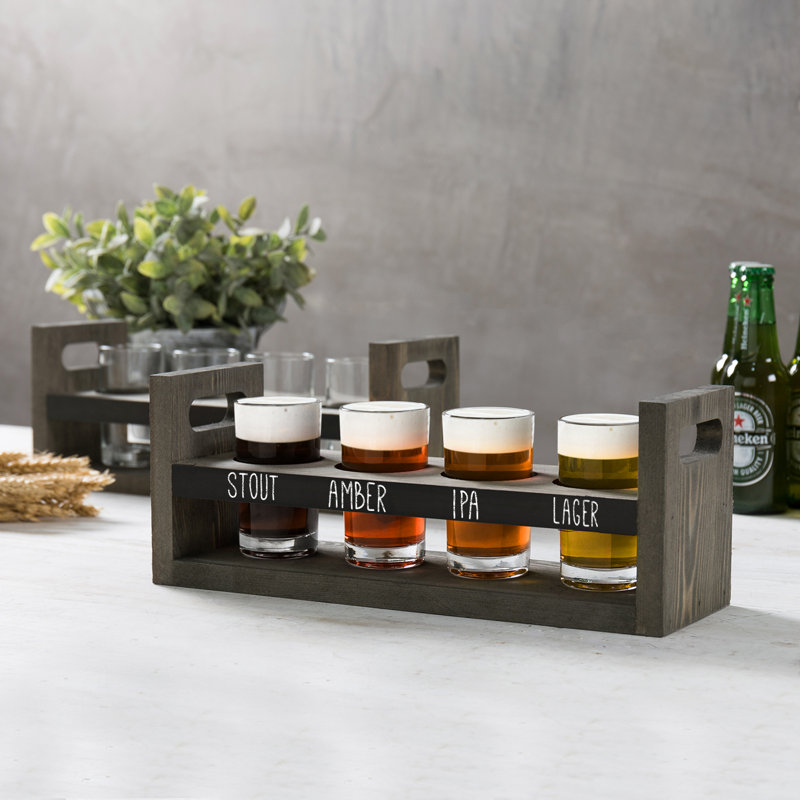 4 Piece 148ml Glass Beer Flight Set
