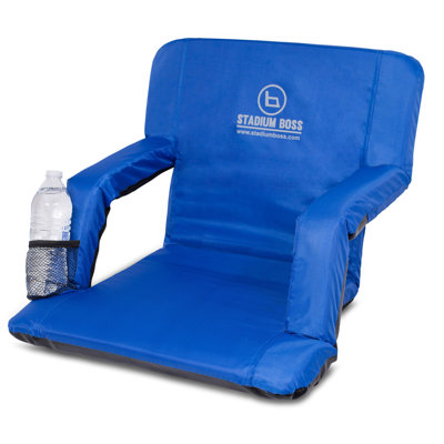 Chaise de stade rembourrée inclinable rembourrée avec coussin de siège - sièges de stade portatifs avec support pour le dos, 6 positions d'inclinaison, accoudoirs et sangles de transport pour le sport, le camping ou la plage, mauve