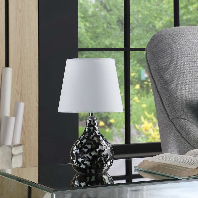 11.5" In Modern Seashell Swirl Pattern Mini Polyresin Table Lamp