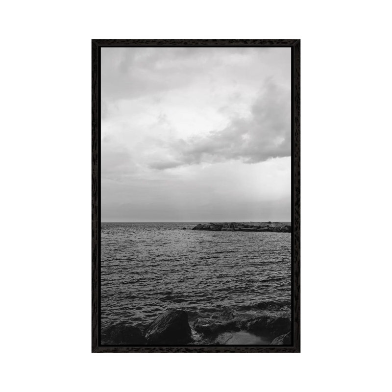 Barcelona Coast VIII by Bethany Young - Print on Canvas, 66.04cm H x 45.72cm W x 3.81cm D, Black Framed
