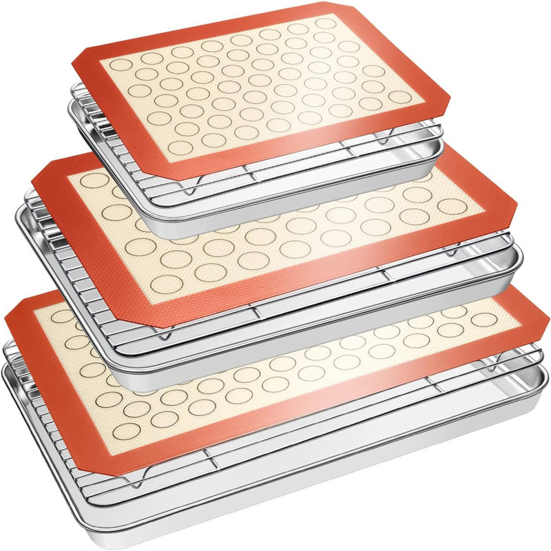 Belfry Kitchen Schueller 9 Piece Non-Stick Stainless Steel Bakeware Set