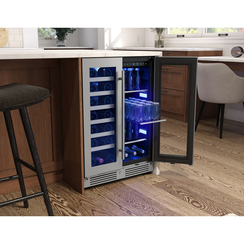 Zephyr Presrv 24" 21-Bottle and 64-Can Dual Zone Wine and Beverage Cooler