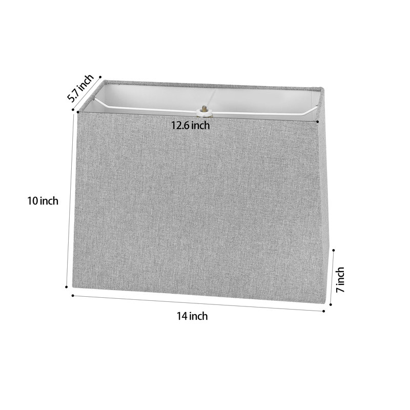 Oatmeal Rectangle Lampshade, Gray, 10" H x 14" W x 7" D
