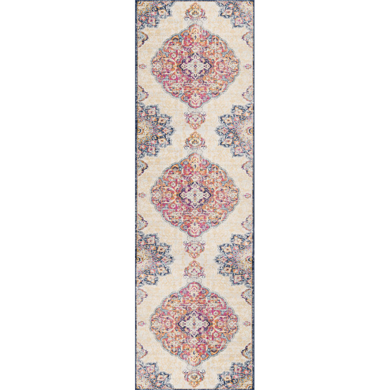 Tapis oriental crème Dhurrie 2 pi x 6 pi
