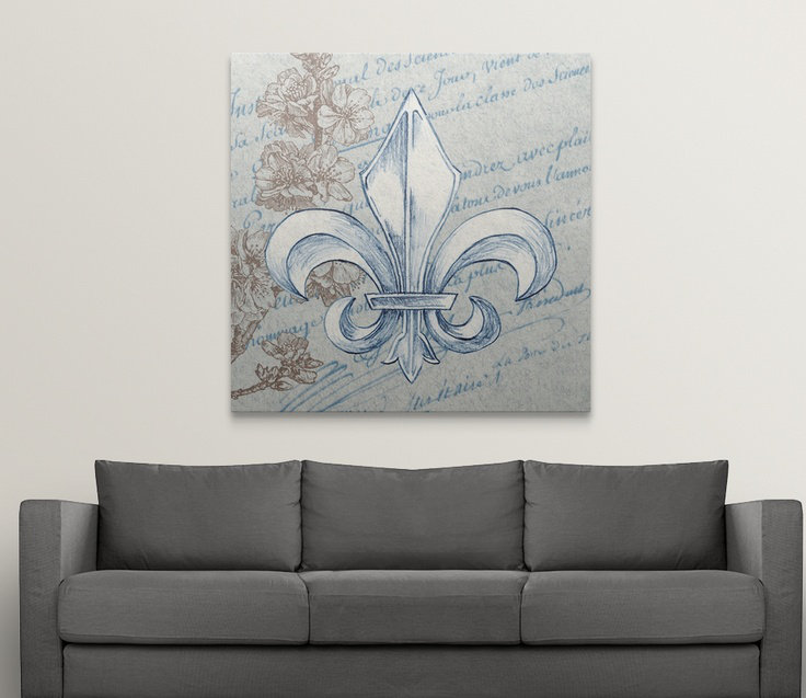« french fleur de lis i », impression, H 20 po x l 20 po x P 1,5 po, Toile