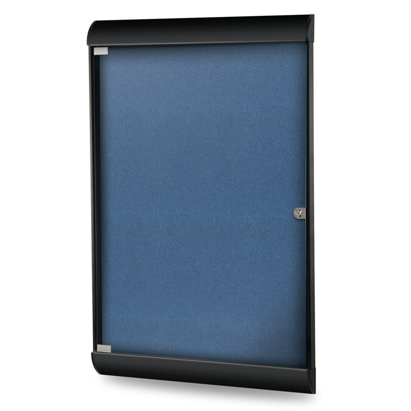 Tableau d'affichage magnétique Silhouette, Vinyle bleu marine, Noir aluminium