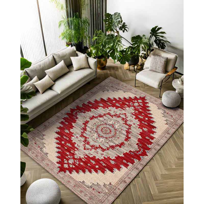 Marisol Oriental Machine Printed Cotton Polyester Area Rug, Runner 3'4" x 16'5"