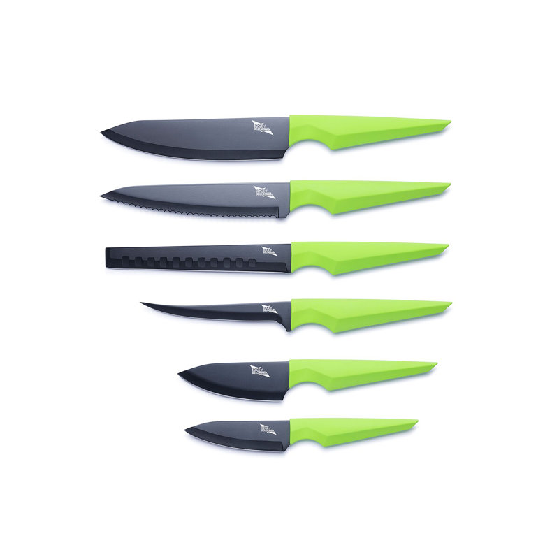 Edge Of Belgravia Precision 6 Piece Stainless Steel Assorted Knife Set, Green