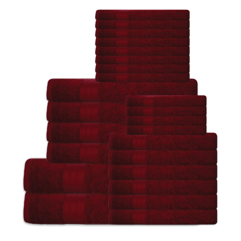 Terrycloth Bath Towels (Pack of 24), Biking Red