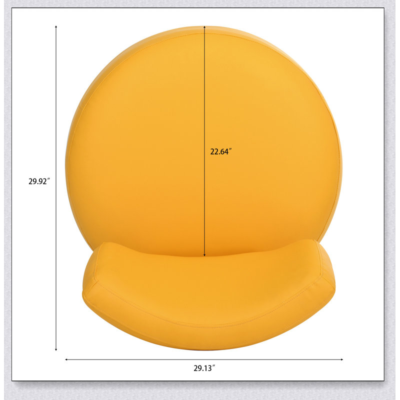 Fauteuil pivotant de 29 po de largeur, Similicuir jaune