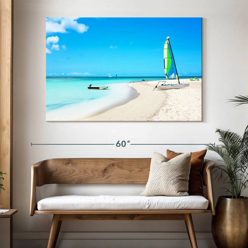Gillard naviguant à Aruba, H 34 po x l 51 po