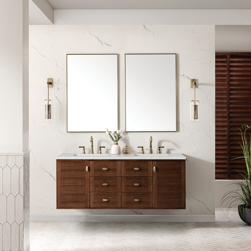Amberly 60" Double Bathroom Vanity Set, Lime Delight, 8" Widespread