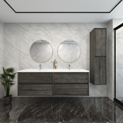 71.5'' Double Bathroom Vanity with Acrylic Top