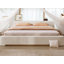 Très grand cadre de lit tapissier blanc très grand avec support en bois pour chambre à coucher-673190620